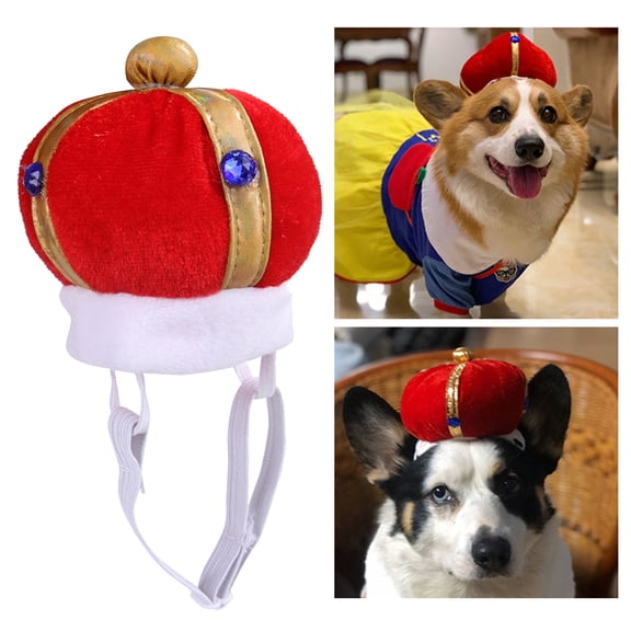 SWETRACE 1Pcs Pet Headwear Crown Hat Red Novelty Style For Cats Ideal For Photo Shoot Size S