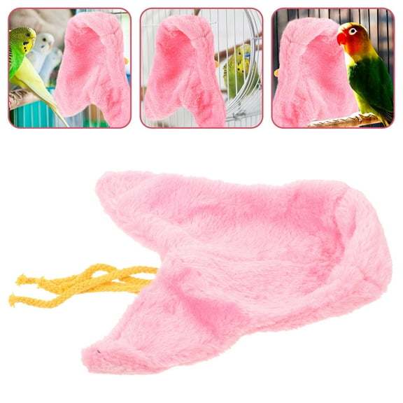 SWETRACE 1Pcs Pink Lint Velvet Bird Cozy Corner Bed for Parrots 8.7x5.9x1.2in