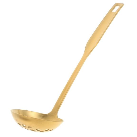 SWETRACE Serving Big Spoon Gold Stainless Steel Slotted Spoon Golden 1Pack For Home Cooks