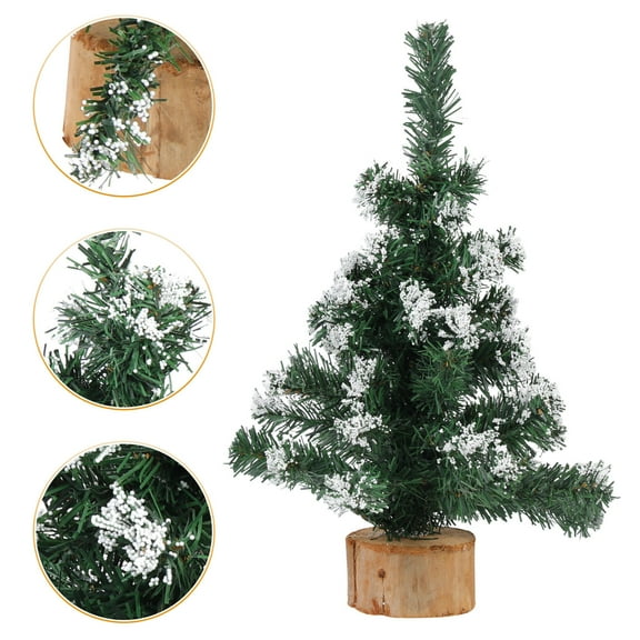 SWETRACE 1Set Artificial Christmas Tree 40X23X23CM PVC Wood Compact Design Snowy Tree for Resort Decor