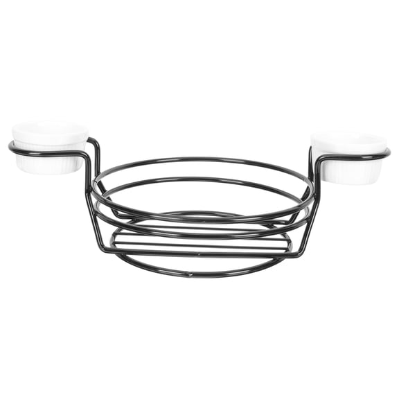 SWETRACE 1Set Black Round Iron Storage Basket for Snacks Fried Chips and Bread Organizer