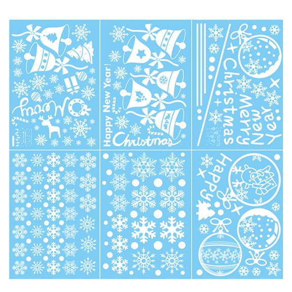 SWETRACE 1Set Christmas Decor Sticker PVC Snowflake Electrostatic Window Cling for Smooth Surfaces