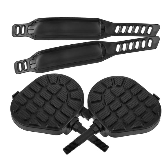SWETRACE Cycling Bike Pedals Set with Anti-Skid Straps, Black, Indoor Exercise Equipment Accessories