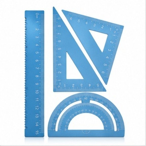SWETRACE 1Set Ergonomic Sky Blue Drafting Tool Set with Protractor Ruler for Art Design Work