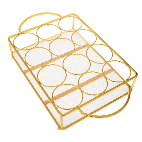 SWETRACE Golden Iron Wine Rack Set - Modern Rectangular Bar Bottle Display Shelf Organizer, Compact 11.1 x 2.8 Inch Design