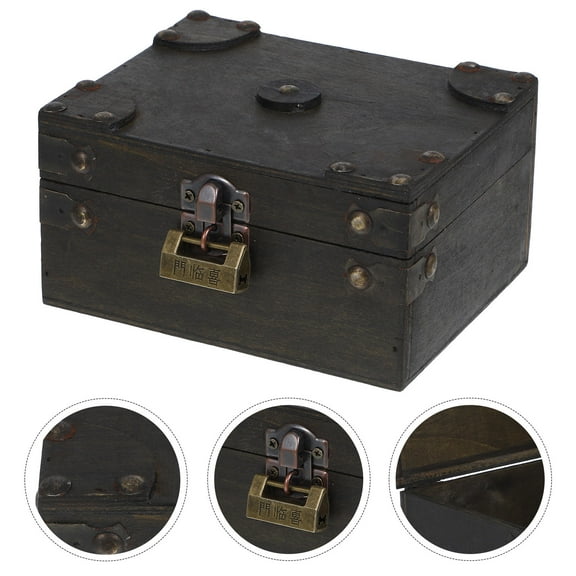 SWETRACE 1Set Gray Unfinished Wooden Box for Small Items and Gifting Occasions 5.89X4.72X3.14In