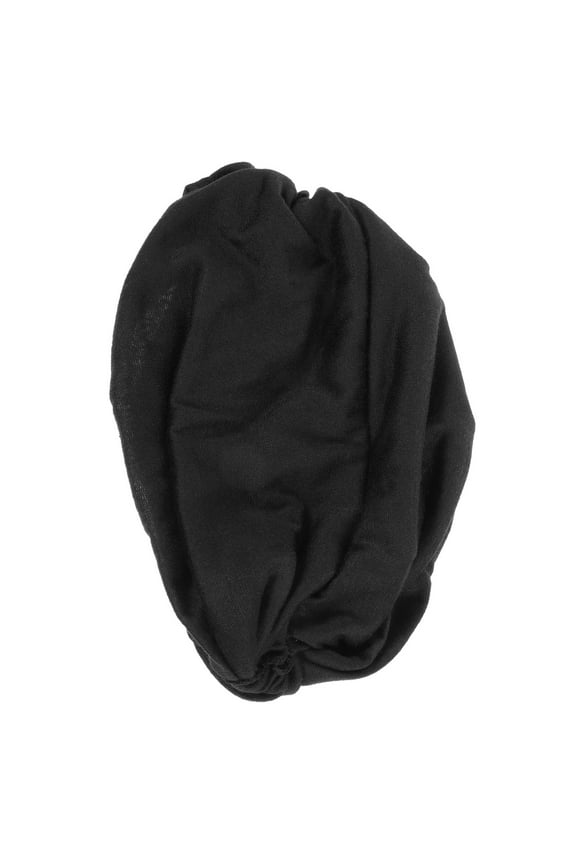 1Set Hat Woman Black Imitated Silk Comfortable Sleep Cap for Short Hair Users and Travel