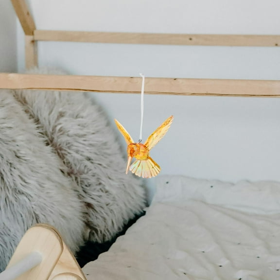 SWETRACE Transparent Bird Hanging Ornament Acrylic Yellow Decorative Pendant for Home Decor