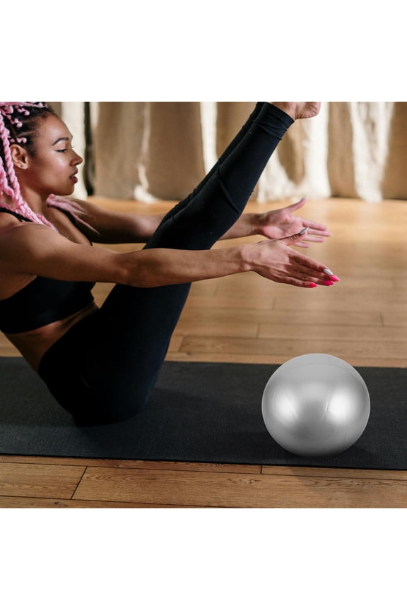 1Set Silver Stability Ball for Balance Training Travel Use 9.8In