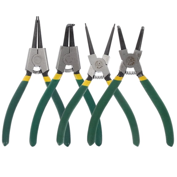 SWETRACE 1Set Heavy Duty Green Circlip Pliers Set with Straight and Curved Jaws for Repair