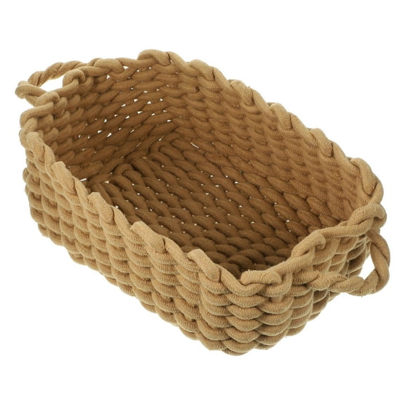 SWETRACE 1Set White Cotton Rope Woven Basket Rectangular for Home Decor