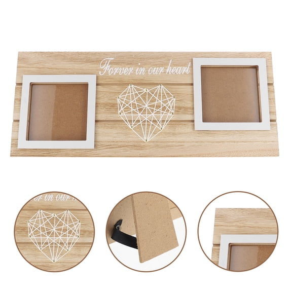 SWETRACE White Wood Heart String Art Desktop Photo Frame 1 Set
