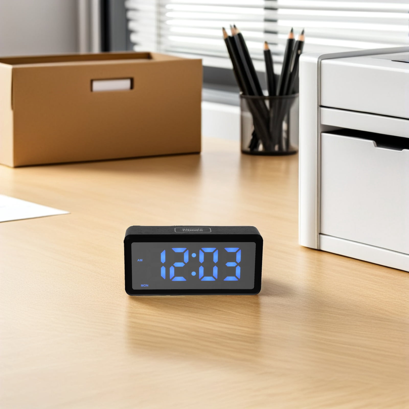 SWETRACE 1Set Wood Grain Digital Clock with LED Display, Rgb Lighting ...