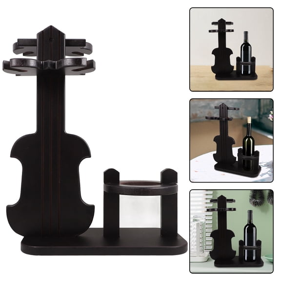 SWETRACE Wine Bottle Stand Coffee Sturdy and Wood 1Pcs 16.1X11.8X5.9In