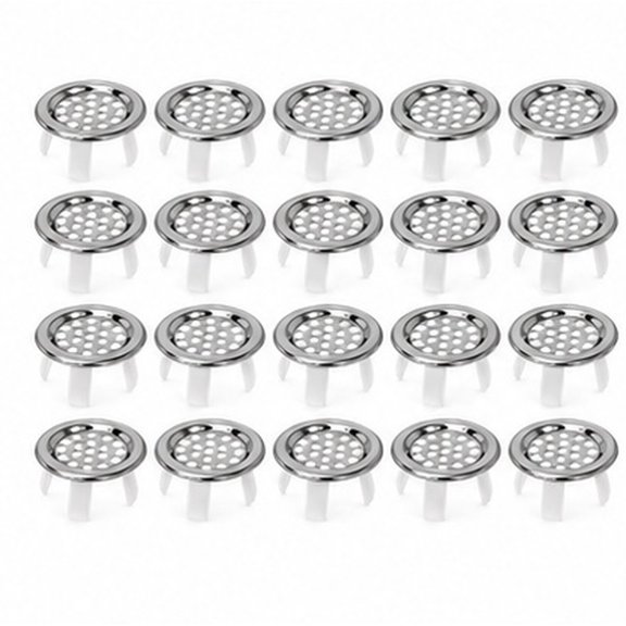 SWETRACE 20Pcs Overflow Cap Plated Silver Stainless Steel with Sturdy Construction for Apartment Bathroom Sink