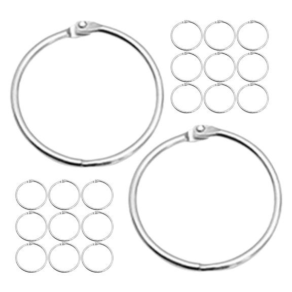 SWETRACE 20Pcs Plated Silver Iron Hinged Rings for Craft Projects Book Binding and Keychain Utility