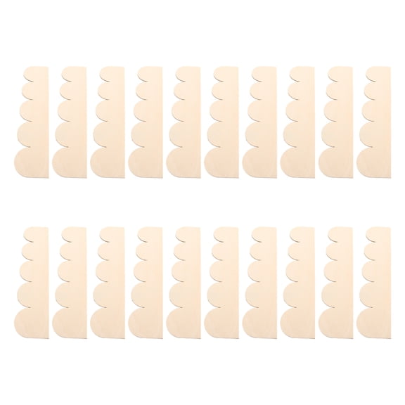 SWETRACE 20Pcs Unfinished Scalloped Wood Border Trim for Cabinet Door Moulding and Shelf Edge in Khaki
