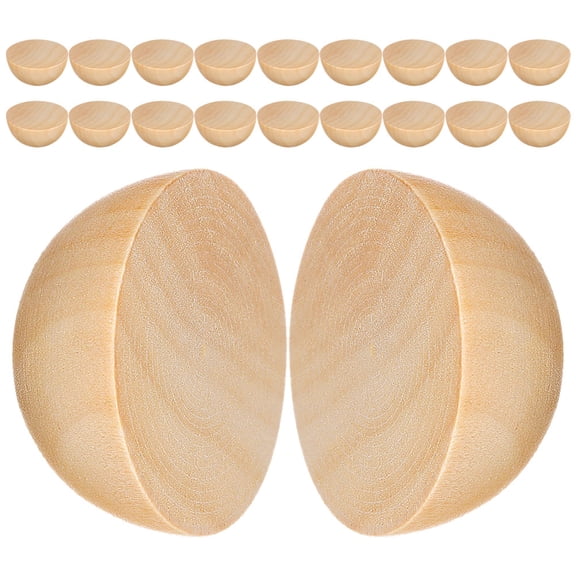 SWETRACE Unfinished Half Wooden Beads Diy Projects 20Pcs 1.97X1.97X1.18In
