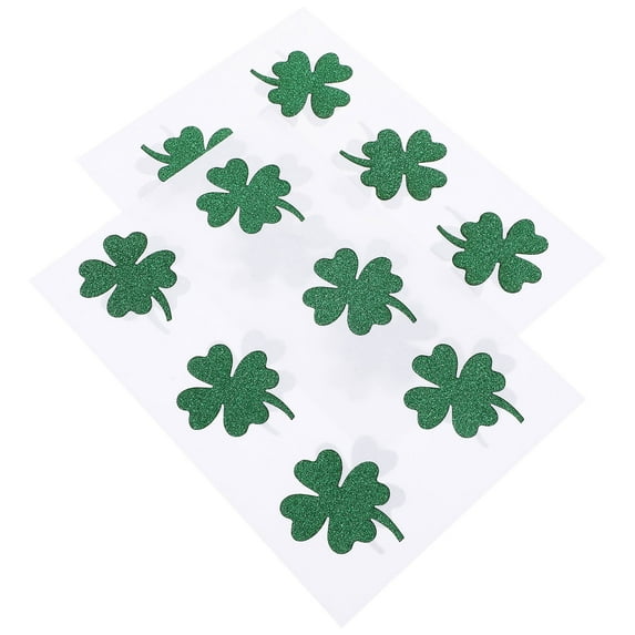 SWETRACE 24pcs/set Festive Shamrock Stickers Decorative PVC Green for Patricks Day Decorations