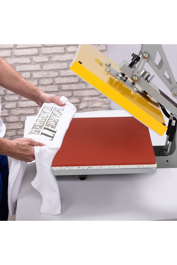 24x16" Semi-Automatic Magnetic Heat Press Machine with Pull-Out Base and 2000W Fast Heating for T-Shirt Transfer Multicolor