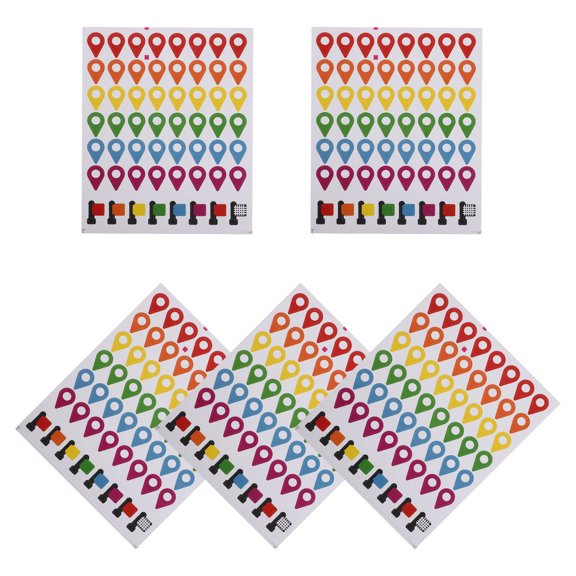 SWETRACE 280Pcs Multicolor Self Adhesive Map Location Stickers for Travel Hiking Trail Marking and Adventure Planning