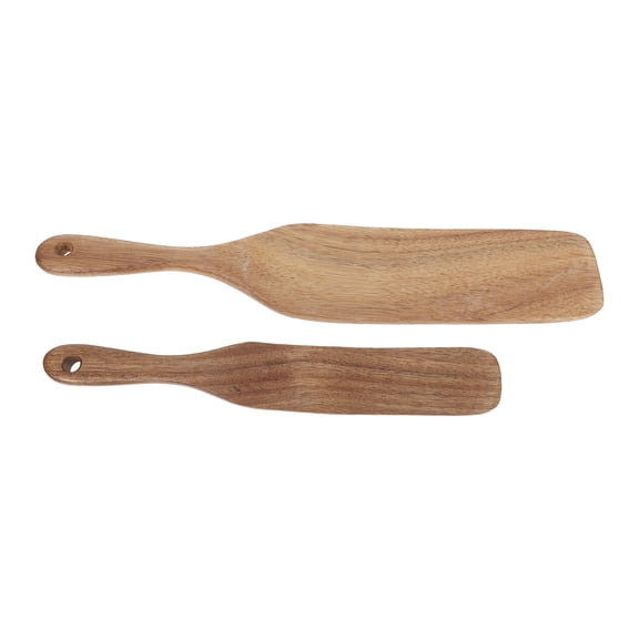 SWETRACE 2PCS Wooden Spurtle Utensils for Baking, Batter Mixing, Deep Jar Scraping, and Stirring
