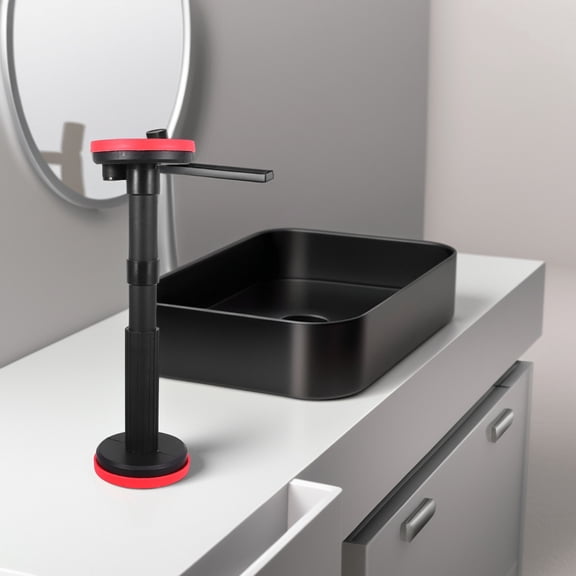 SWETRACE 2Pcs Adjustable Height Rods Black Nylon PVC for Bathroom Cabinet Installation Support 18-44Cm