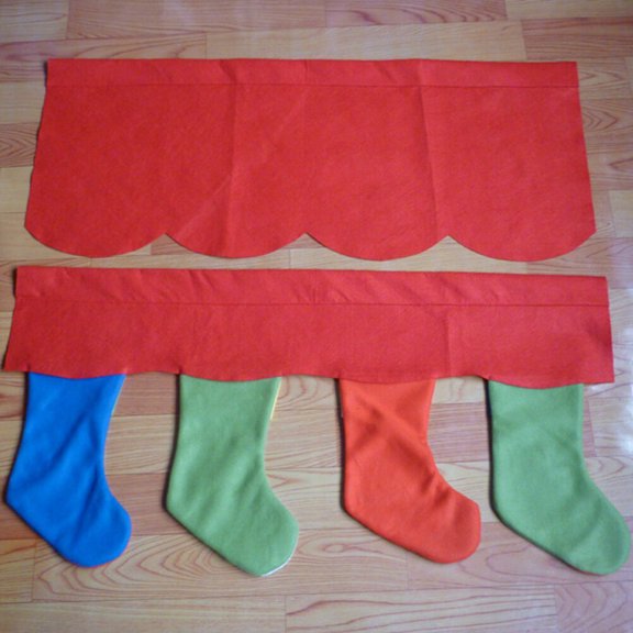 SWETRACE 2Pcs Assorted Color Fabric Valance for Christmas 37x15.7in