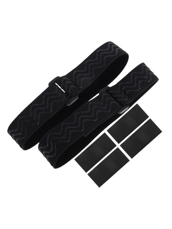2Pcs Black Adjustable Boot Fixing Straps Hook and Loop Boot Stay Up Strap