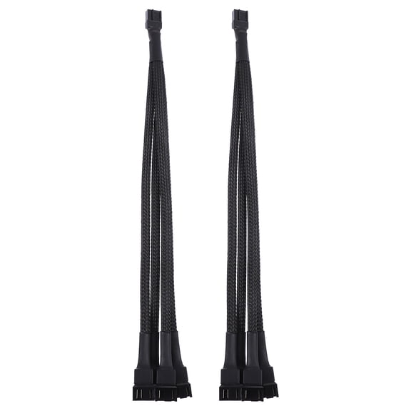 SWETRACE 2Pcs Black Fan Adapter Cable Converter for Atx Case with Professional Wire for Cooling Fans