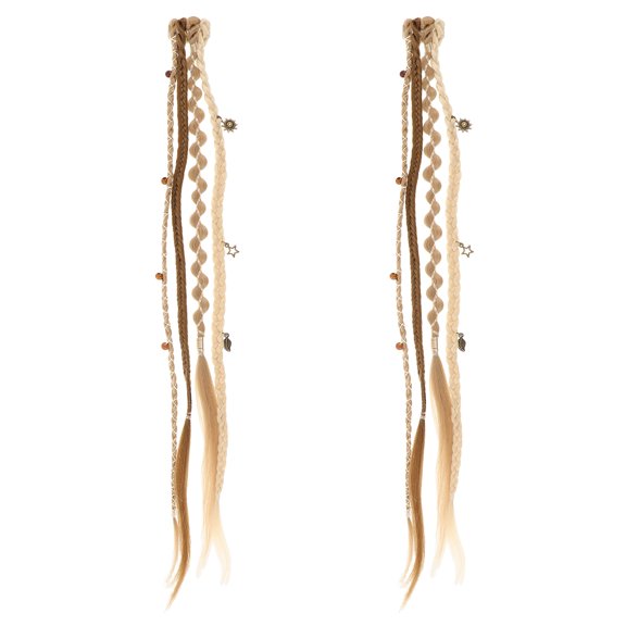 SWETRACE 2Pcs Brown Boho Dreadlock Braided Hair Extensions Lightweight Mesh Cap for Outdoor Use