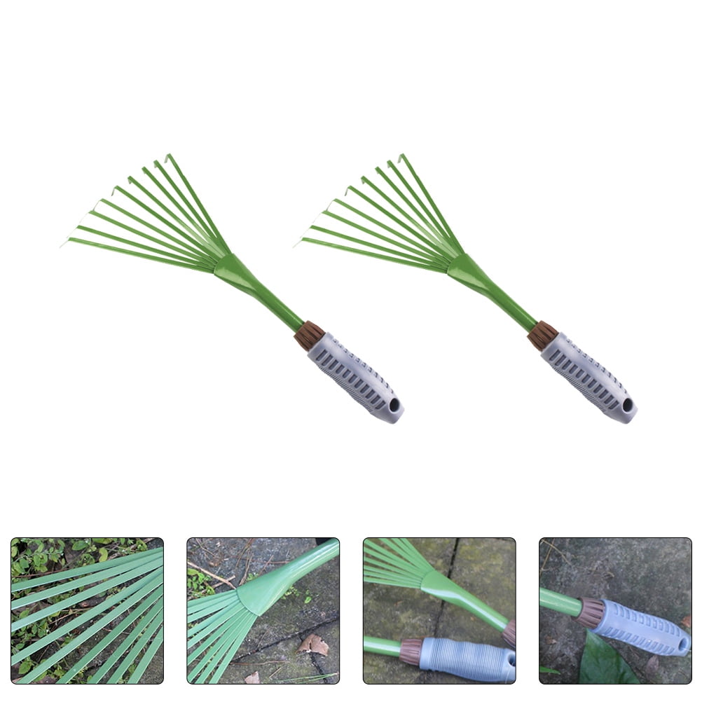 SWETRACE Metal Leaf Rake Green Iron 2Pcs 15.4x6.3x1.2in - Walmart.com