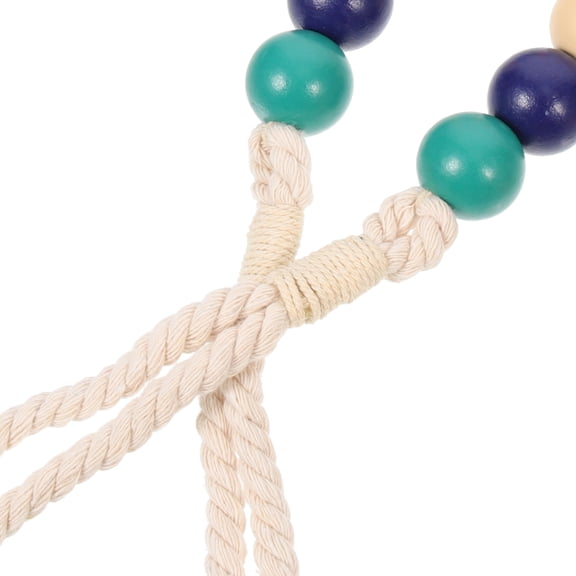 SWETRACE 2Pcs Colorful Wooden Beaded Tasseled Curtain Pull Backs 74x1x1in Cotton Rope for Home Decor Office Dining Room