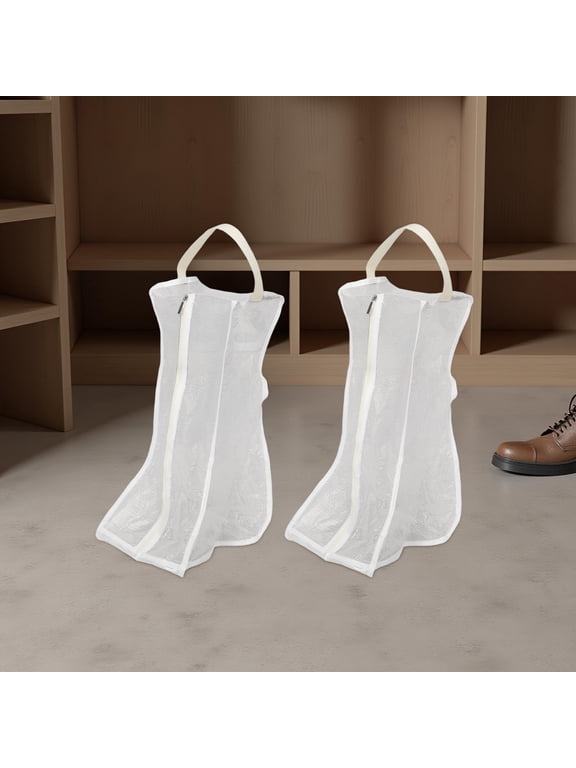 2Pcs Cowboy Boot Bag Clear PVC Zipper Closure Waterproof Cover for Travel Packing
