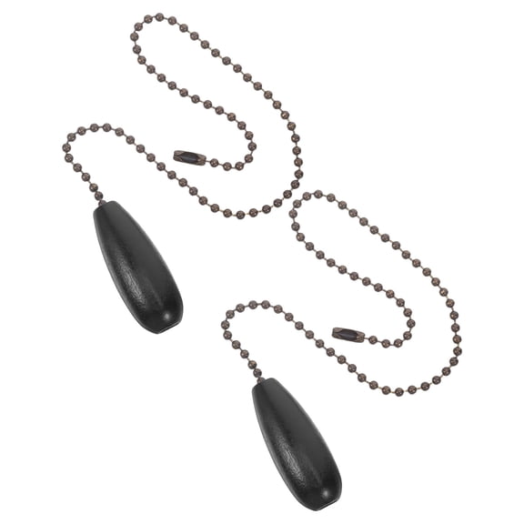 SWETRACE 2Pcs Durable Wooden Pull Chain Extender for Ceiling Fans Black Beaded Chain with Easy Setup