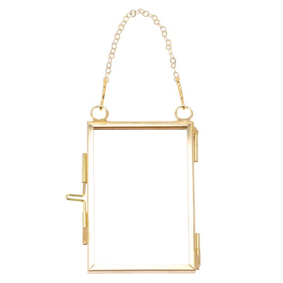 SWETRACE 2Pcs Floating Frame with Golden Metal and Glass for Wall Decor Hanging Artwork Display