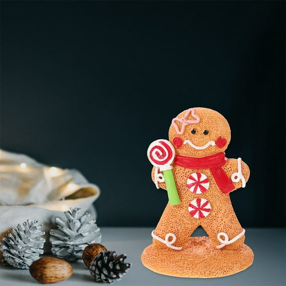 SWETRACE 2Pcs Gingerbread Man Ornament Resin Multi Color Christmas Theme Decoration 7.0X5.0X3.5In