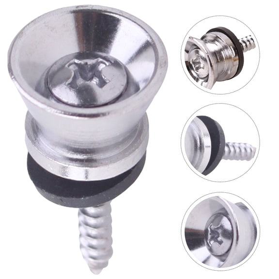 SWETRACE 2Pcs Guitar Strap Lock Buttons Metal Mushroom Head Fastener for Music Playing Instrument Use 0.94X0.51in