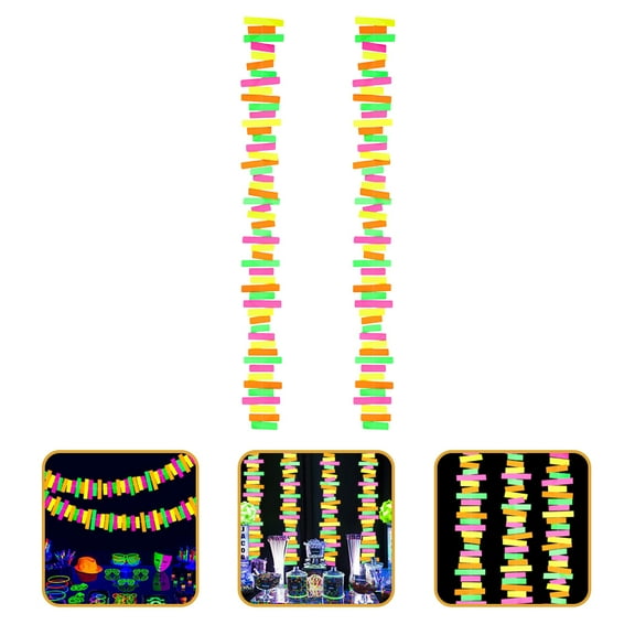 SWETRACE 2Pcs Multi-colored Paper Garland for Birthday Party and Neon Party Decorations