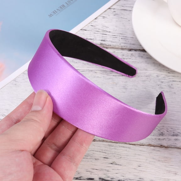 SWETRACE 2Pcs Purple Satin Hair Band Elegant Headband Creative Solid Color Decoration
