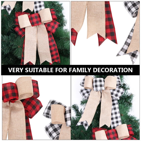 SWETRACE 2Pcs Christmas Tree Bow Knot Decorations in Red for Festive Home Decor