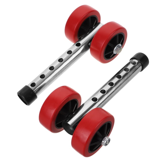 SWETRACE Universal Fit Red Walker Replacement Wheels, Quiet Rolling, Sturdy Aluminum and Rubber, 2Pcs