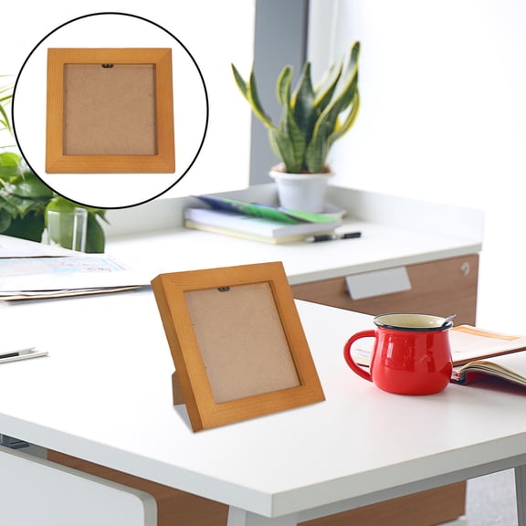 SWETRACE Brown Wooden CD Display Frames with Transparent Window 5-Inch 2 Pack