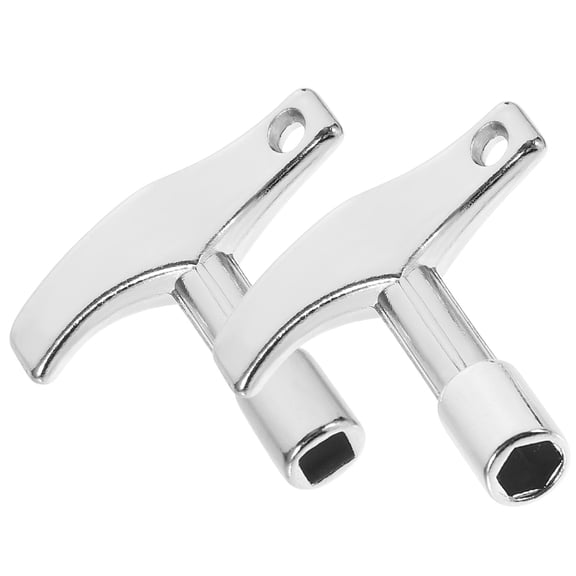 SWETRACE 2Pcs Silver Zinc Alloy Drum Keys Tuning Tool for Drums 4.3x4x0.9Cm