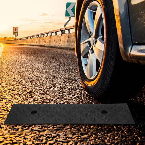 SWETRACE 2Pcs Industrial Grade Rubber Ramps for Garage Driveway with Water Drainage Groove
