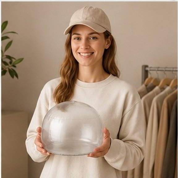 SWETRACE 2Pcs Transparent PVC Hat Form Black Base Modern Look for Window Display and Everyday Use