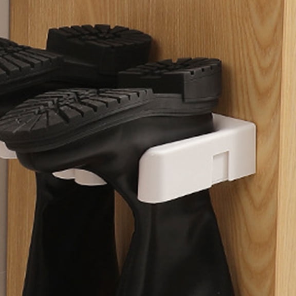 SWETRACE 2Pcs Wall Mounted Boot Organizer Plastic Shoe Rack for Tall Boots and Home Organization