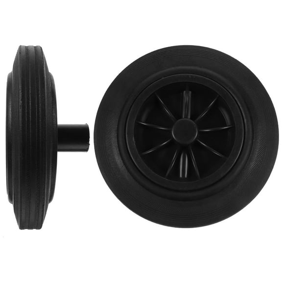 SWETRACE 2Pcs Wheel Replacement for Garbage Can Black Rubber Heavy Load Support Round