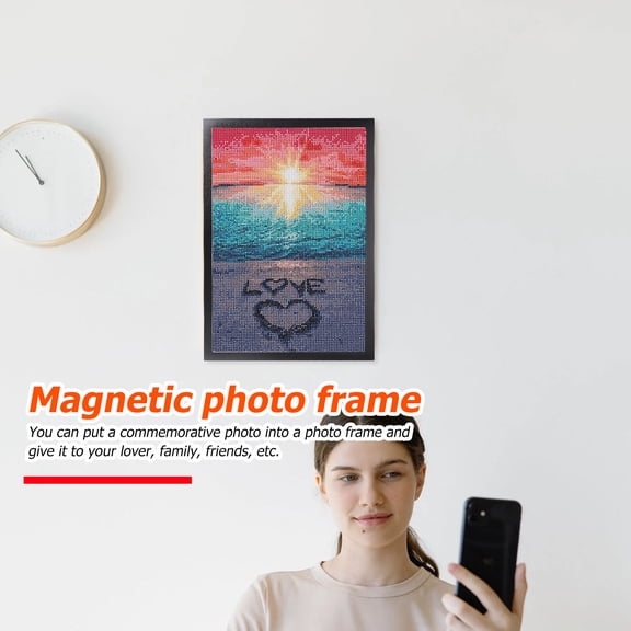 SWETRACE A3 Black Plastic Self Adhesive Magnetic Frame for Home Decoration 2 Sets