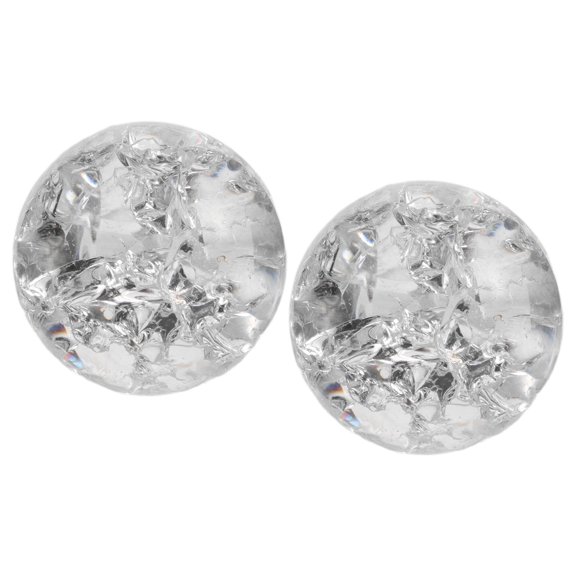 SWETRACE 2pcs Crystal Sphere Ball for Tabletop Fountain, Ice Cracked Glass